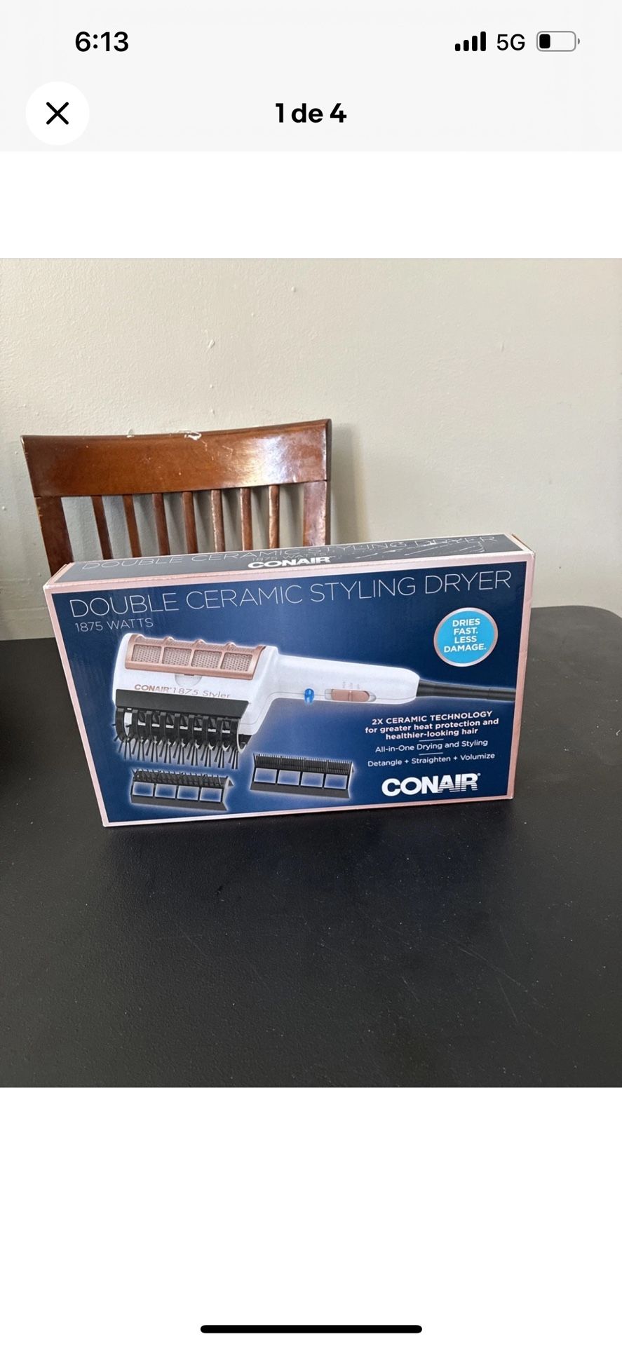 Conair Double Ceramic Styling Dryer 1875 Watts Detangle Straighten Volumize NEW