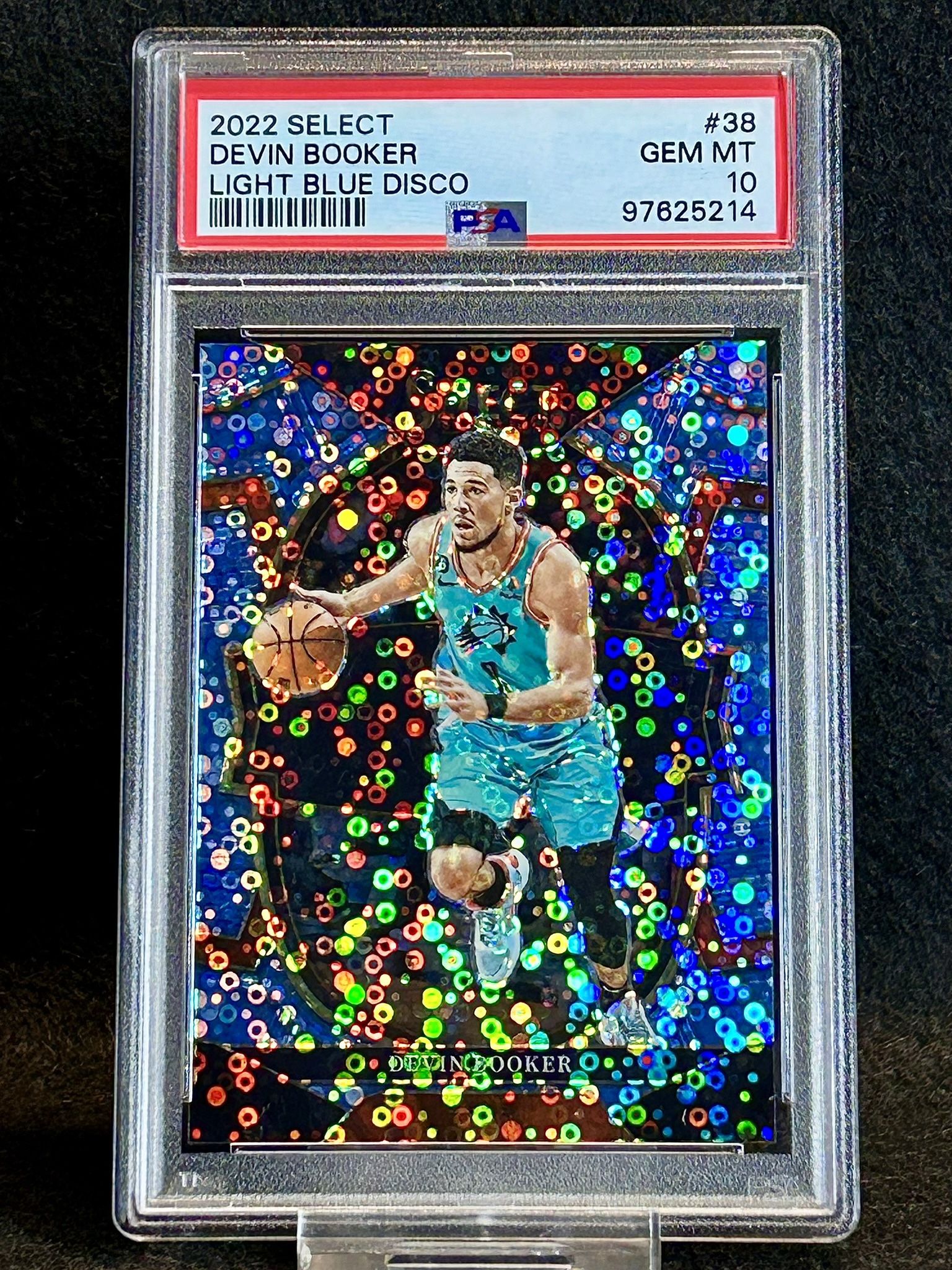 2022 Select 🔥 Devin Booker 🔥 Light Blue Disco Prizm 72/99 PSA 10 💎 Mint - Phoenix Suns