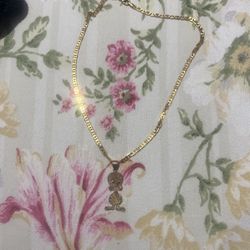 Gold Filled Necklace With Tweety Medallion 