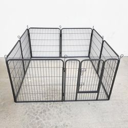 (NEW) $100 Heavy Duty 8-Panel Dog Playpen, Each Panel 32” Tall X 32” Wide Pet Exercise Fence Crate Kennel Gate 
