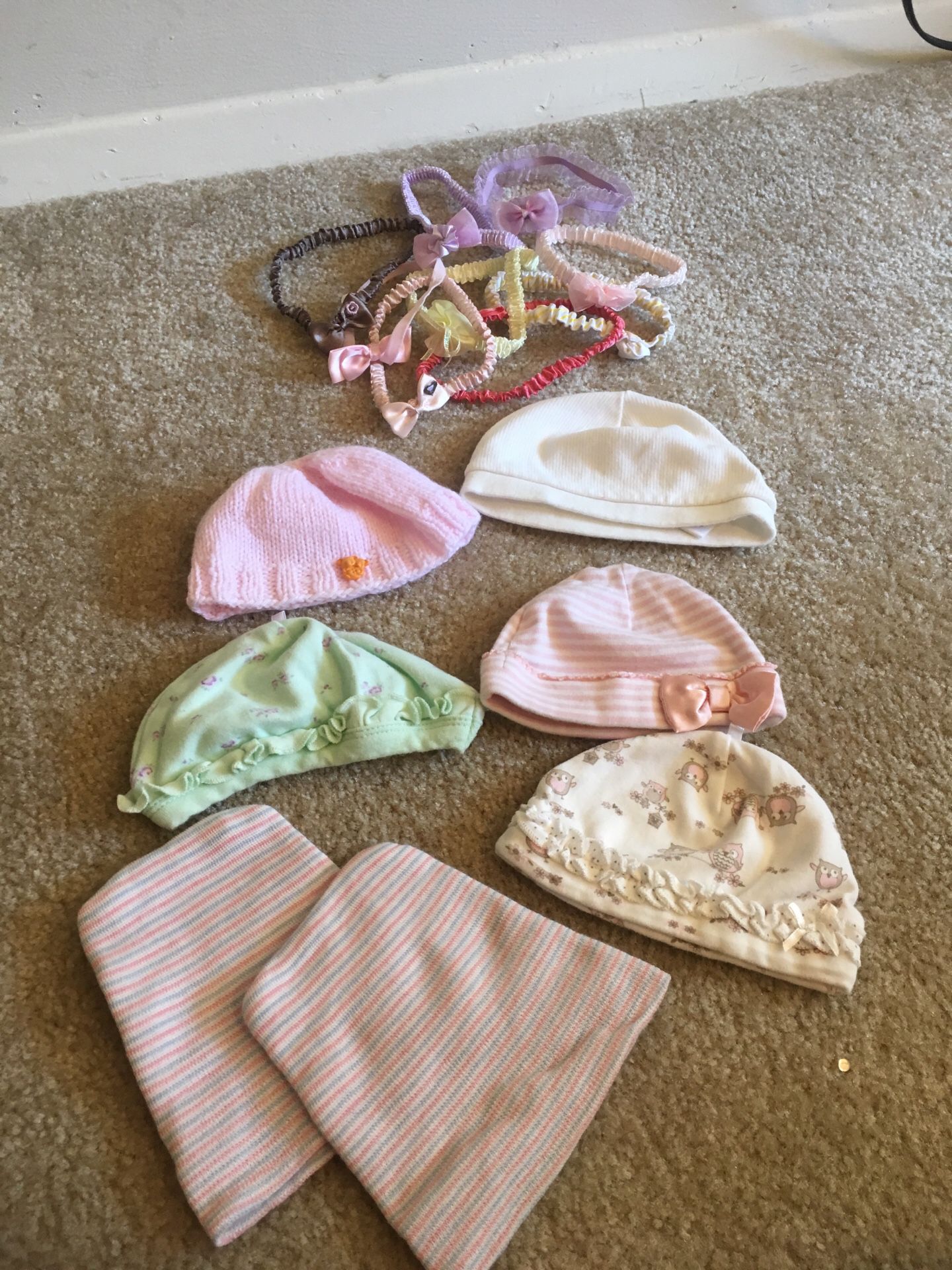 Baby bows and hats
