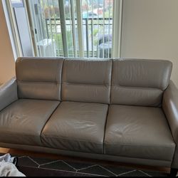 Gray Leather Couch