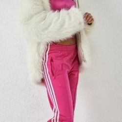 Adidas Women's Pink Tracksuit Pants Size L