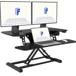 FLEXISPOT 35" Desk Converter Adjustable Sit to Stand up w Keyboard Tray