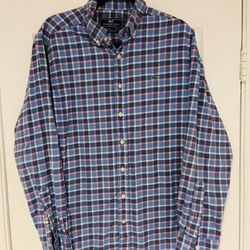 Men’s Vineyard Vines Slim Fit Whale Flannel Multi Color Preppy Long Sleeve Shirt Size Medium