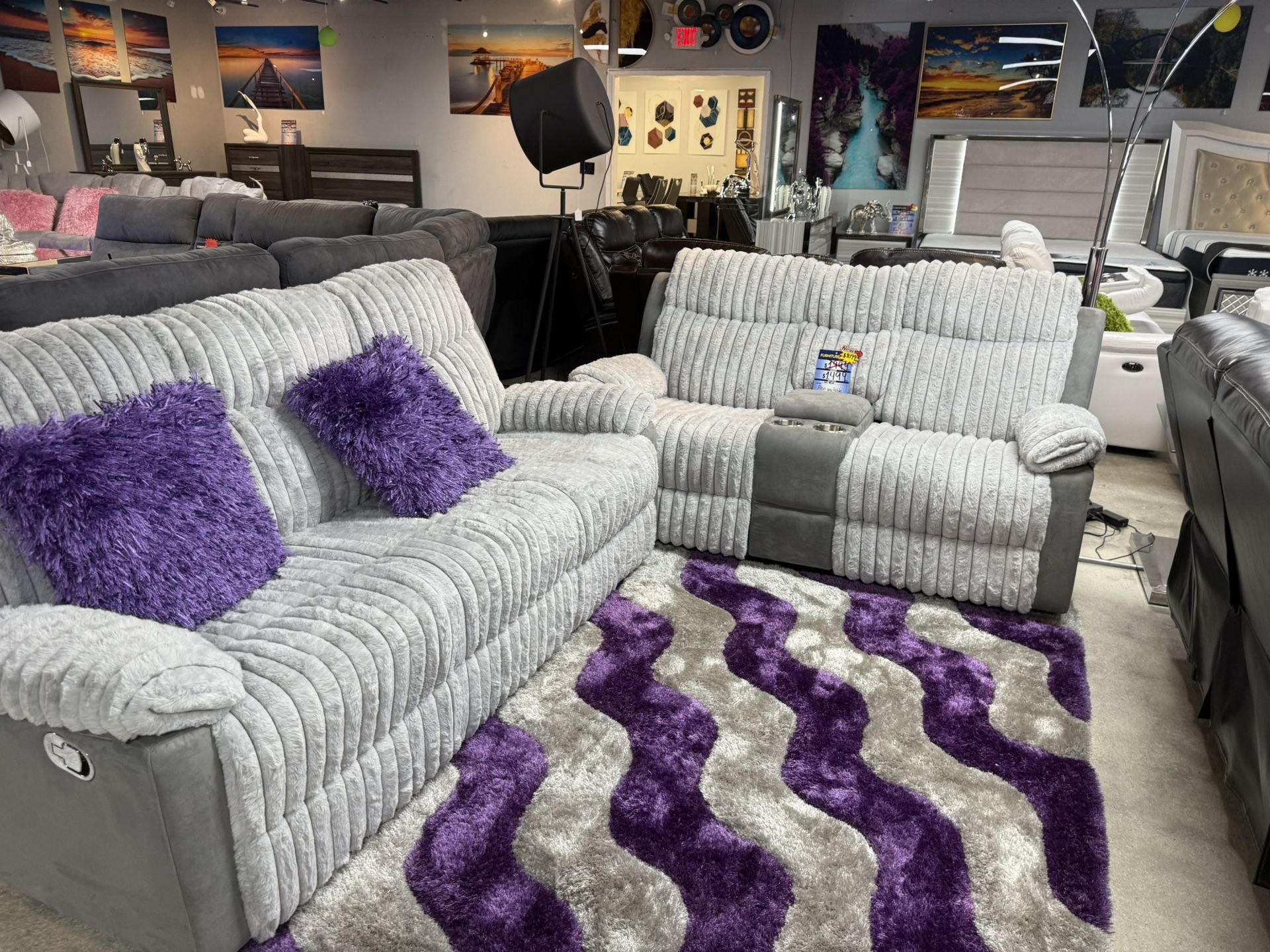 2 Pc Corduroy Sofa And Love Reclining On Labor Day Special For $899