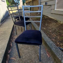 Set of Four Aluminum Framed Dining Chairs by Klaussner