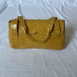 Nancy Gonzales Mustard Yellow Exotic Handbag 100% Authentic