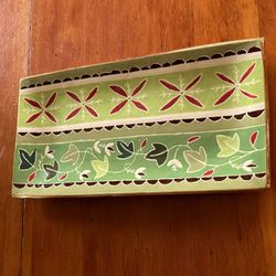 Beautiful Ceramic Tray Hand painted By Jill Rosenwald.  