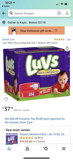 Size one luv diapers