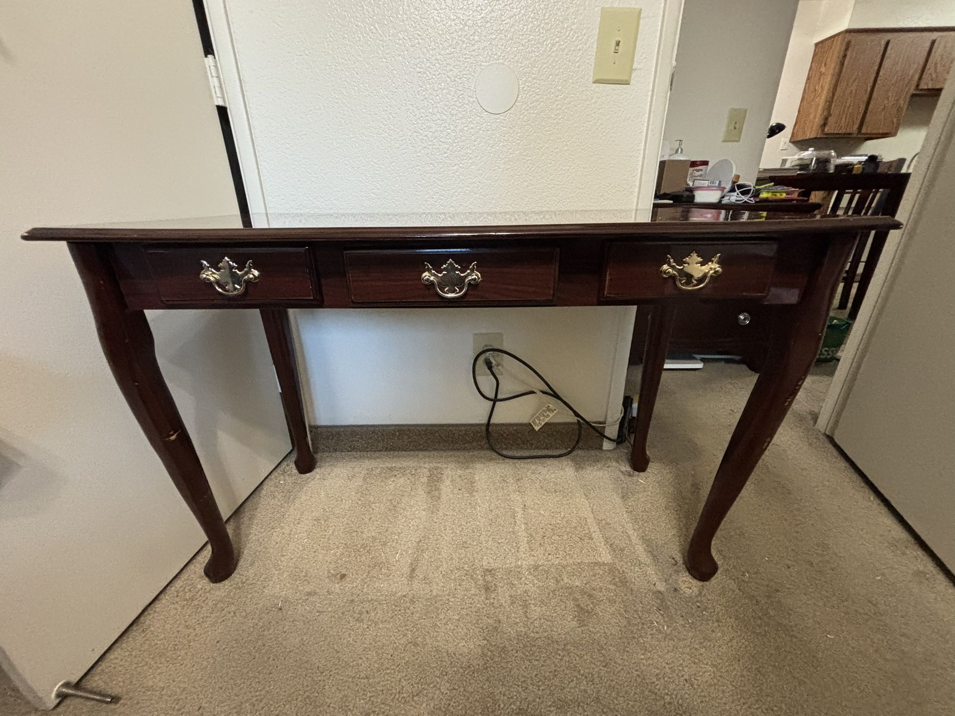 Cherry Wood Console Table/Desk $75
