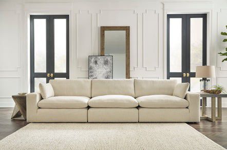 ✨️Same Day/ Next Day Delivery✨️Elyza Ivory Linen 3 Piece Cloud Modular Sectional Sofa 