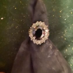 6.5 CTs  Of Real Solid Black Sapphire Ring Size 6 In Sterling Silver! Beautiful Quality Ring! 