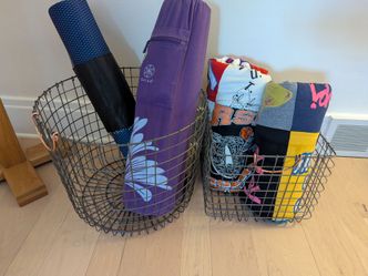 Storage Basket Set - Blankets, Pillows, Yoga Mats, Books, Games, Toys - $15 (North Buffalo)