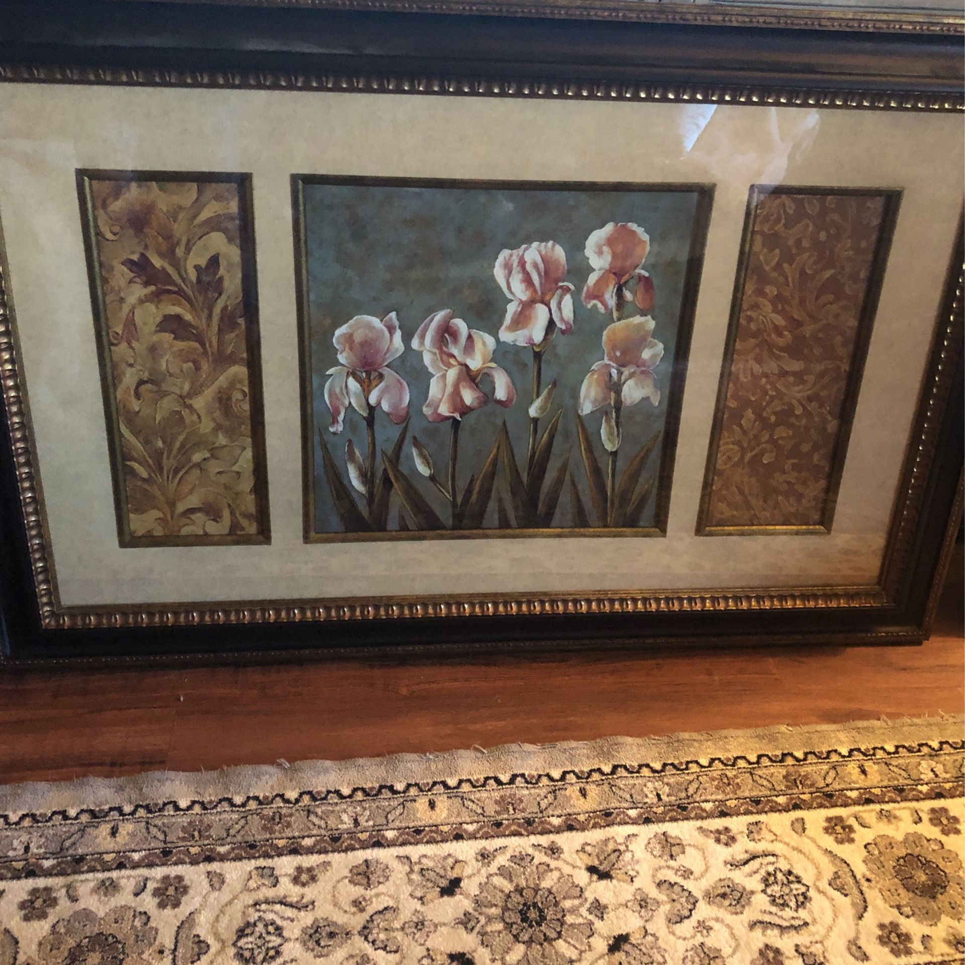 Large Glas Floral Frame Decor