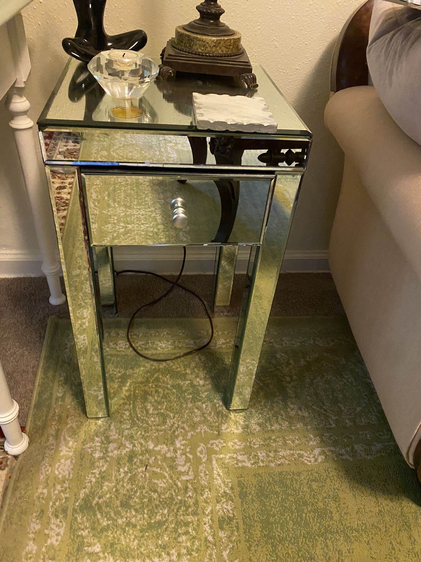 Small Mirrored Side Table