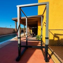 Heavy-Duty Weight Rack with Bench and Plates