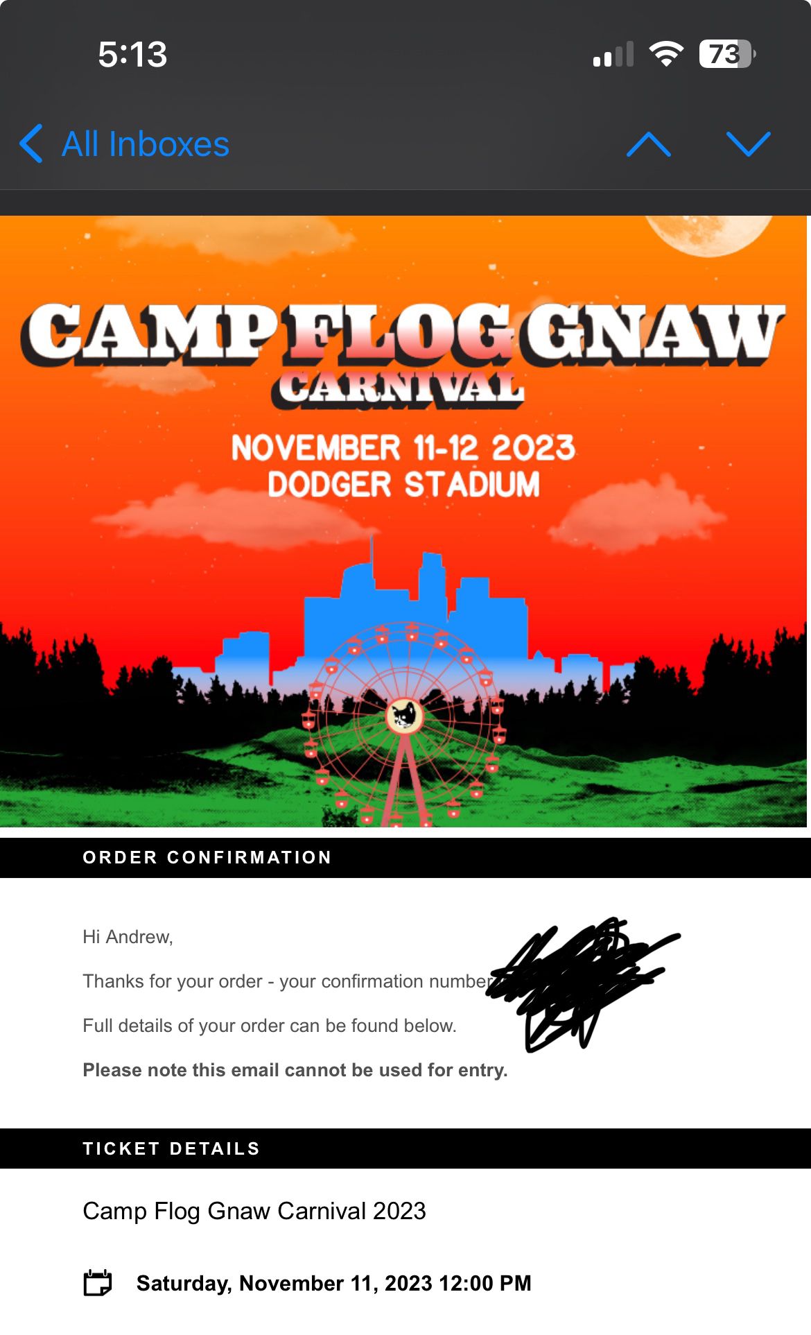 Camp Flog Gnaw Ticket 