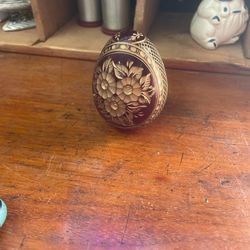 Faberge Style Art Glass Red Gold Egg Made In Russia 