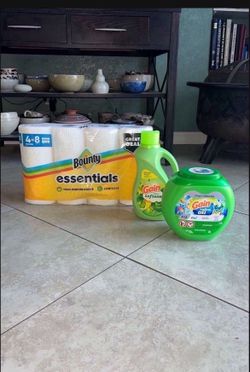 Gain Flings, Gain Fabric Softener, Bounty Paper Towels