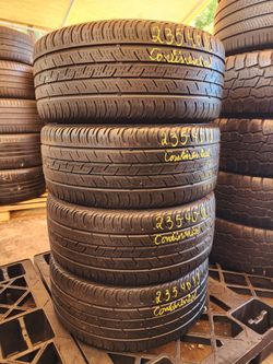 235 40R 18 CONTINENTAL PRO CONTACT TIRE 2354018 USED TIRES (SET) MOUNT BALANCE INCLUDED