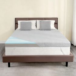 Extra Firm Mattress Topper Full, 4 Inch High-Density Firm Mattress Pad For Back Pain Relief, Bed Topper With Removable Cover, No Smell, No Slip, Certi