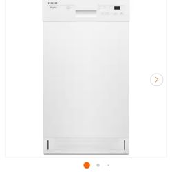 18 in. White Front Control Dishwasher
