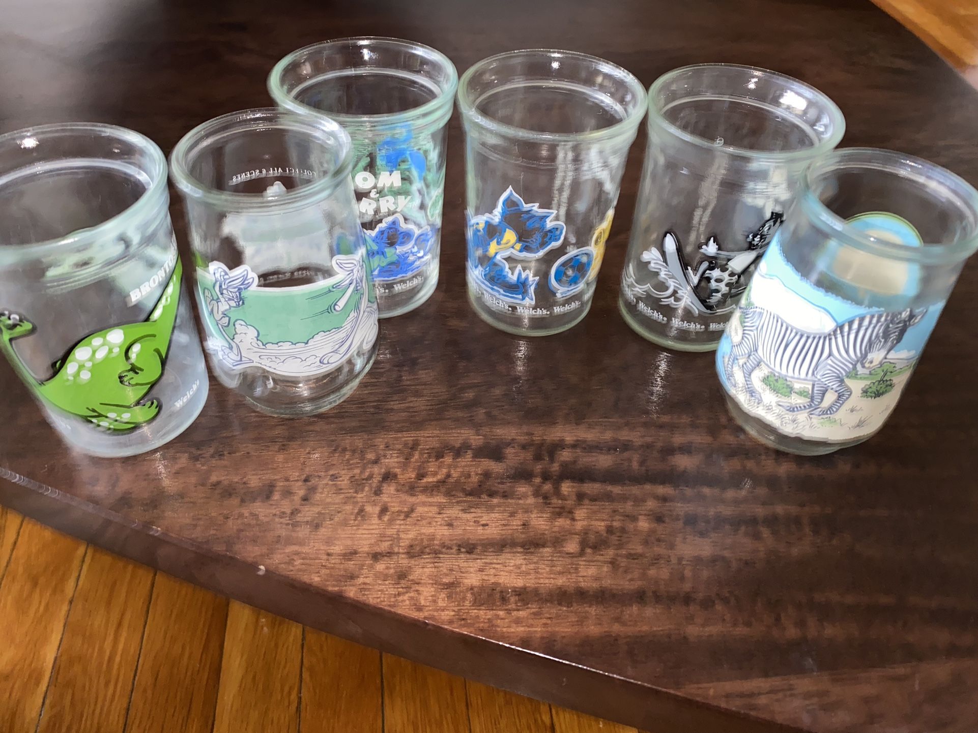 Vintage Lot of 6 Welch's Glass Jelly Jars