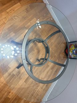 48” Round Glass Dining Table