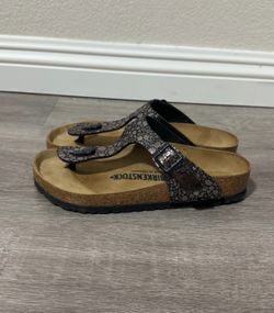 Birkenstock Gizeh sandals metallic stone black size 38/w7/m5