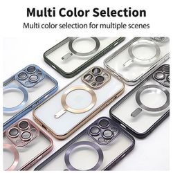 iPhone 15 Pro Max Mag Case Cover Gold, Silver,Blue,Black,Green,Purple,Rose Gold.