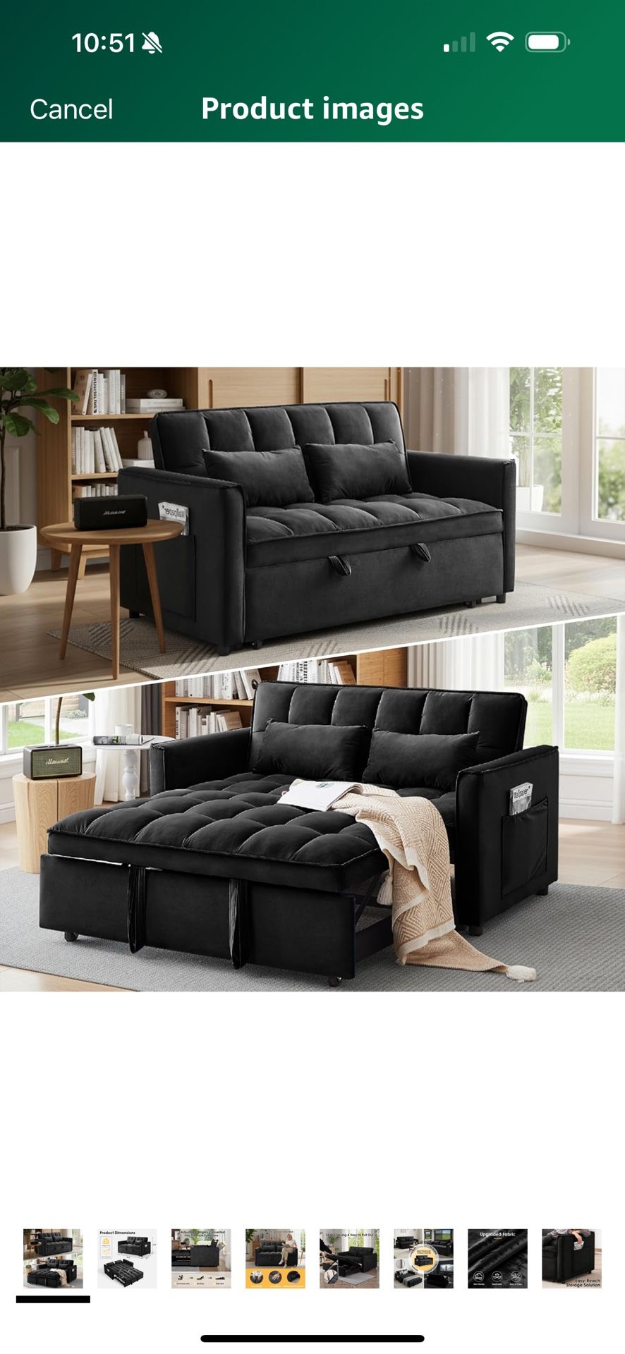 Convertible Sleeper Sofa Bed Pull Out Couch 3 In 1