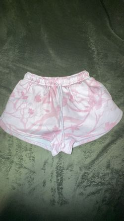 Pink camo Drawstring Shorts size small