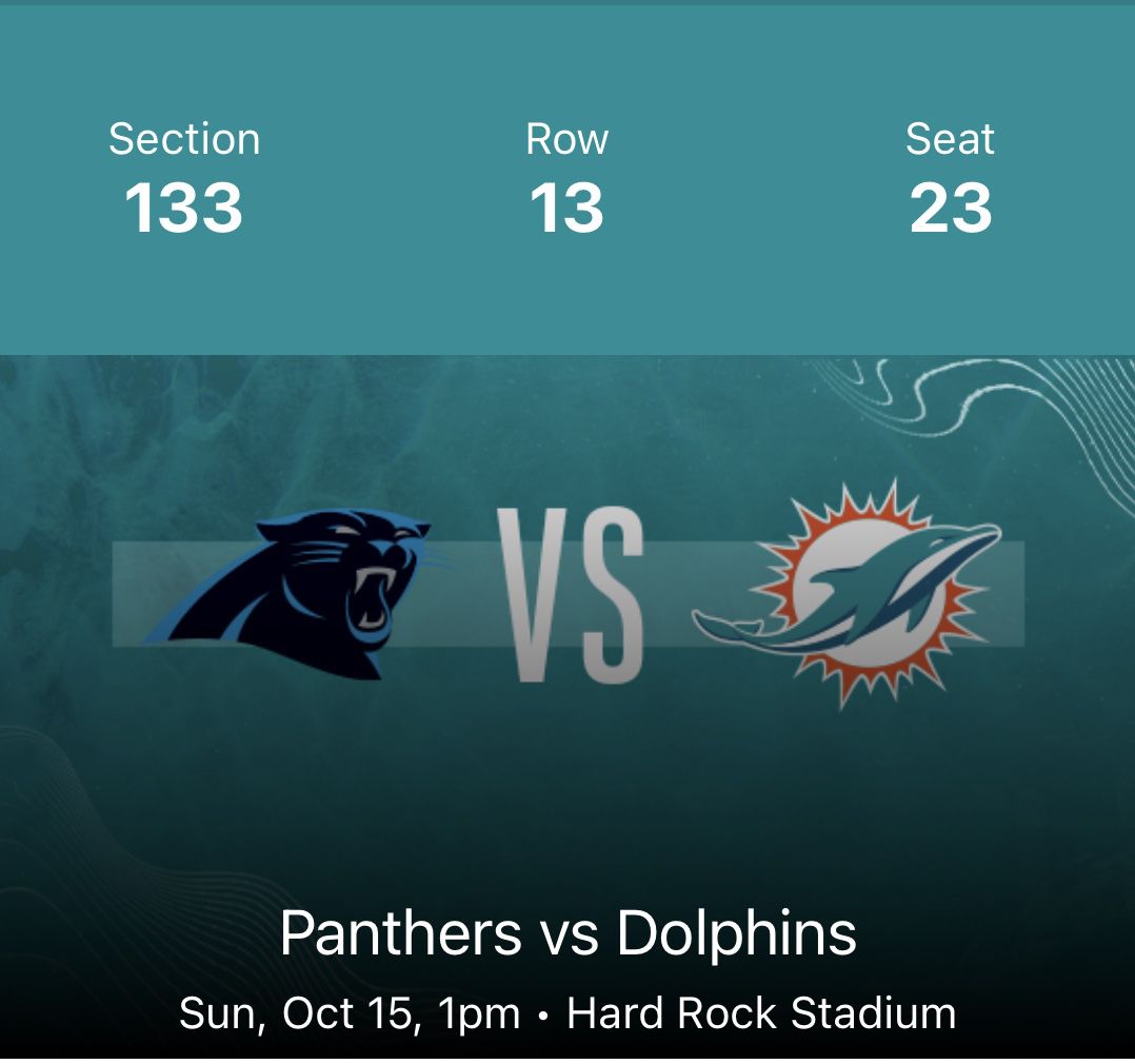 Carolina Panthers VS Miami Dolphins