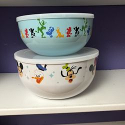 Disney Bowls With Lids-2 Bowls