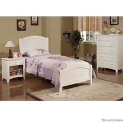 Adorable White Twin Size Complete Bedroom Set. Mattress Sold Separately 