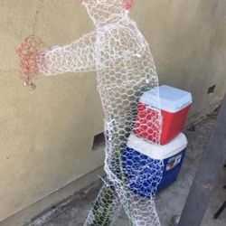 Baseball Player Topiary Dodgers Colors 