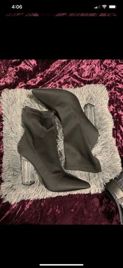 Clear heel black booties *forever 21*