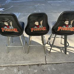 Vintage Pioneer Bar Stools – Set of 3 