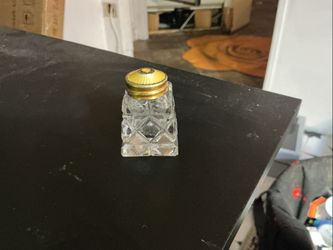 Vintage Sterling silver enamel crystal salt shaker one shaker