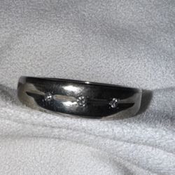 VINTAGE FLUSH 14k WHITE GOLD MEN'S DIAMOND WEDDING BAND, Size 12 