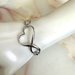 Silver Tone Heart Bracelet 
