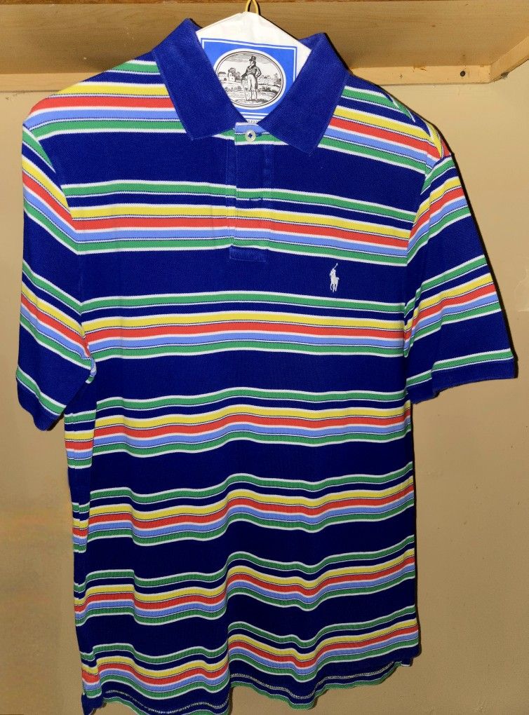 Polo Ralph Lauren Men's Classic Fit Striped Mesh Polo Shirt 