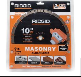 RIDGID 10 in. Masonry Cutting Segmented Rim Diamond Saw Blade