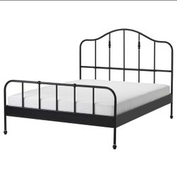 IKEA SAGSTUA Queen Black Metal Bed Frame (Mattress Not Included)
