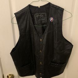 Leather biker vest