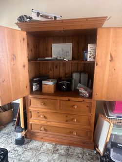 Natural wood armoire