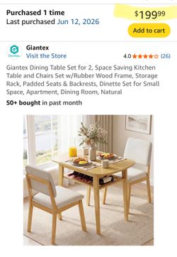 Brand new dining table & 2 chairs set.