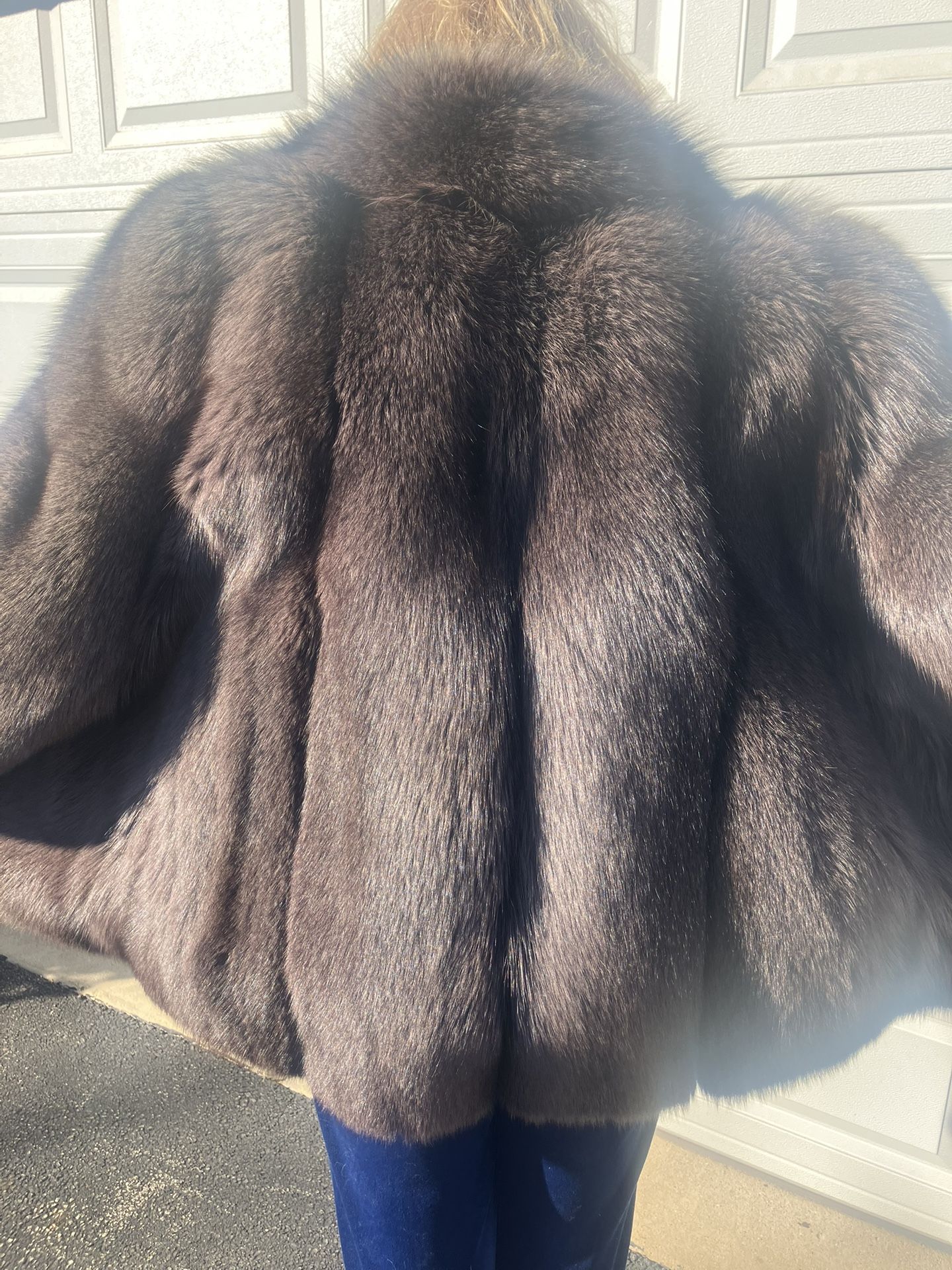 Charcoal Grey Fox Jacket. Sz. XXL