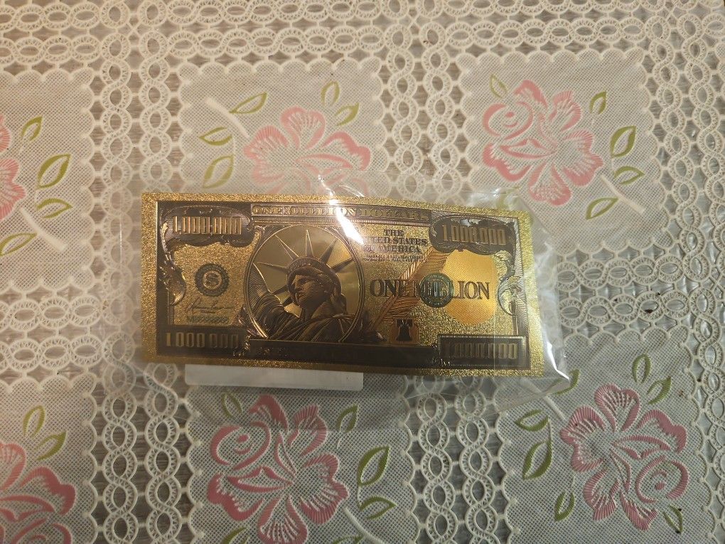 Golden Million Dollar Bill
